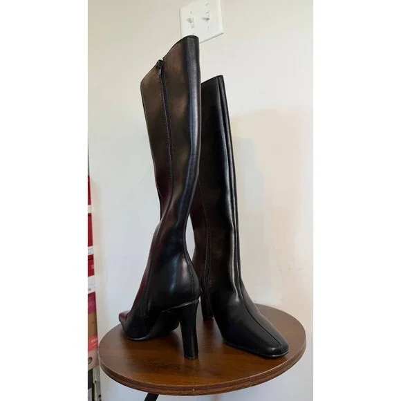 Madden Girl Voyage Knee High Square Toe Dress Boots Black 6M Polyurethane $99 NW - Picture 12 of 13